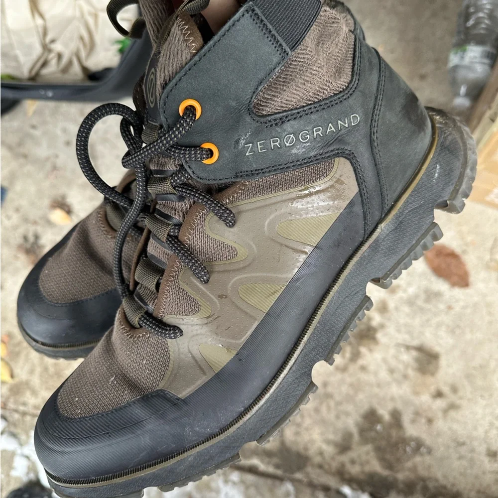 Cole Haan Men's ZerøGrand City Trekker Boots Soze 10.5 Olive-Black - Picture 2 of 4